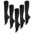 thumbnail image 1 of Meso Women's 5 Pairs Pack Truly Beautiful Knee-High Cotton Socks. Soft, Comfortable and Durable Size 6-9 M158212 5pc3 Black, 1 of 4