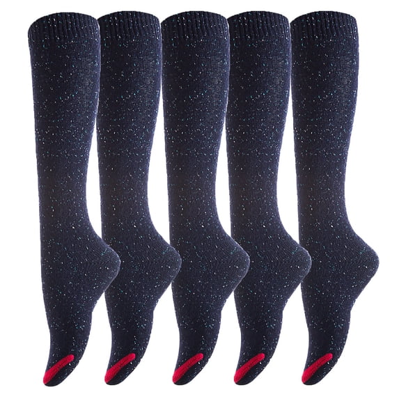 Meso Women's 5 Pairs Pack Truly Beautiful Knee-High Cotton Socks. Soft, Comfortable and Durable Size 6-9 M158212 5pc7 Navy