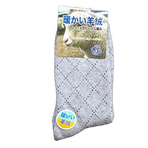 Meso Women's 6 Pairs Pack Extra Thick Wool Blend Socks Diamond Size 8-10Grey