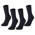 thumbnail image 1 of Meso Women's Big Girl's 4 Pairs Comfortable Gorgeous Durable & Breathable Wool Crew Socks for Daily Use FS03 Medium Black, 1 of 3