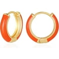thumbnail image 1 of Mesovor Women Small Hoop Earrings 18K Gold Plated Hypoallergenic Cute Enamel Huggie Earring Gifts, 1 of 5