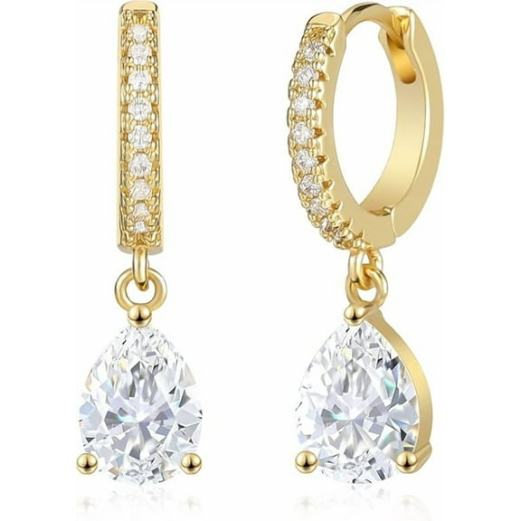 Mesovor Women Small Hoop Earrings 18k Gold Plated Huggie Dangle Earrings Dainty Drop Earrings