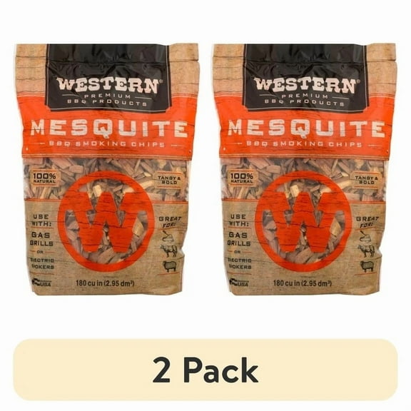 Mesquite Smoking Chips 2 Pack Bbq Flavor Infuser Wood Chips Grilling 180 Cu In