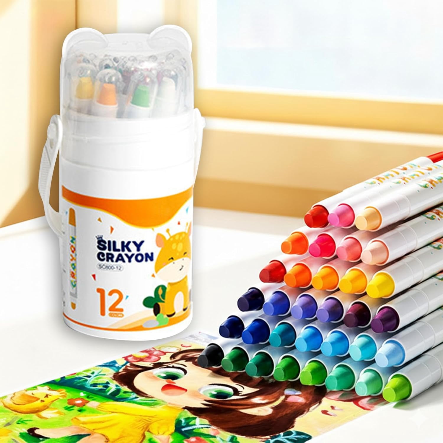 Mess-Free Art Set With Jumbo Twistable Crayons In 12/24/36/48 Colors