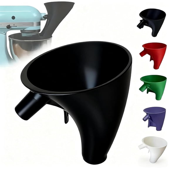 Mess-Free Flour Funnel for Kitchen Aid Mixer – Spill-Proof Stand Mixer Attachment for 4.5–5 Qt Tilt-Head Models, Dishwasher Safe for Normal Temperature Wash, Baking Tool