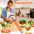 thumbnail image 1 of Mess-Free Vegetable Peeler, Peeler with Peel Collector for Kitchen, Stainless Steel Fruit Peeling Tool with Storage, No More Peels on the Floor, 1 of 9