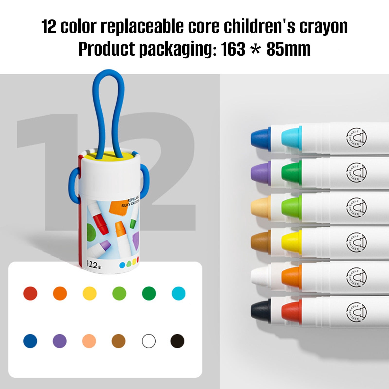 Mess-Free Washable Crayons - Non Toxic, Washable Crayons for Ages 3-8 - Easy To Hold - Perfect Coloring Gift - Unleash Colorful Fun