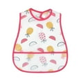 thumbnail image 1 of Mess Proof Baby Apron,Waterproof & Lightweight Baby-Led Weaning Apron,100% Recycled Polyester,Easy Clean & Machine Washable (Floral Pop, Small 6-24 Months),Baby bibs(Watermelon Red,17.52x11.024"), 1 of 5