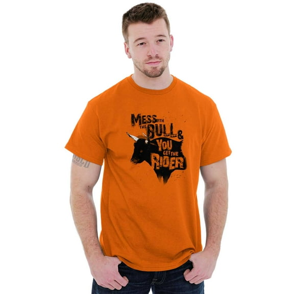 Mess With Bull Get the Rider Southern Men's Big & Tall Crewneck Graphic Tee Brisco Brands 2X