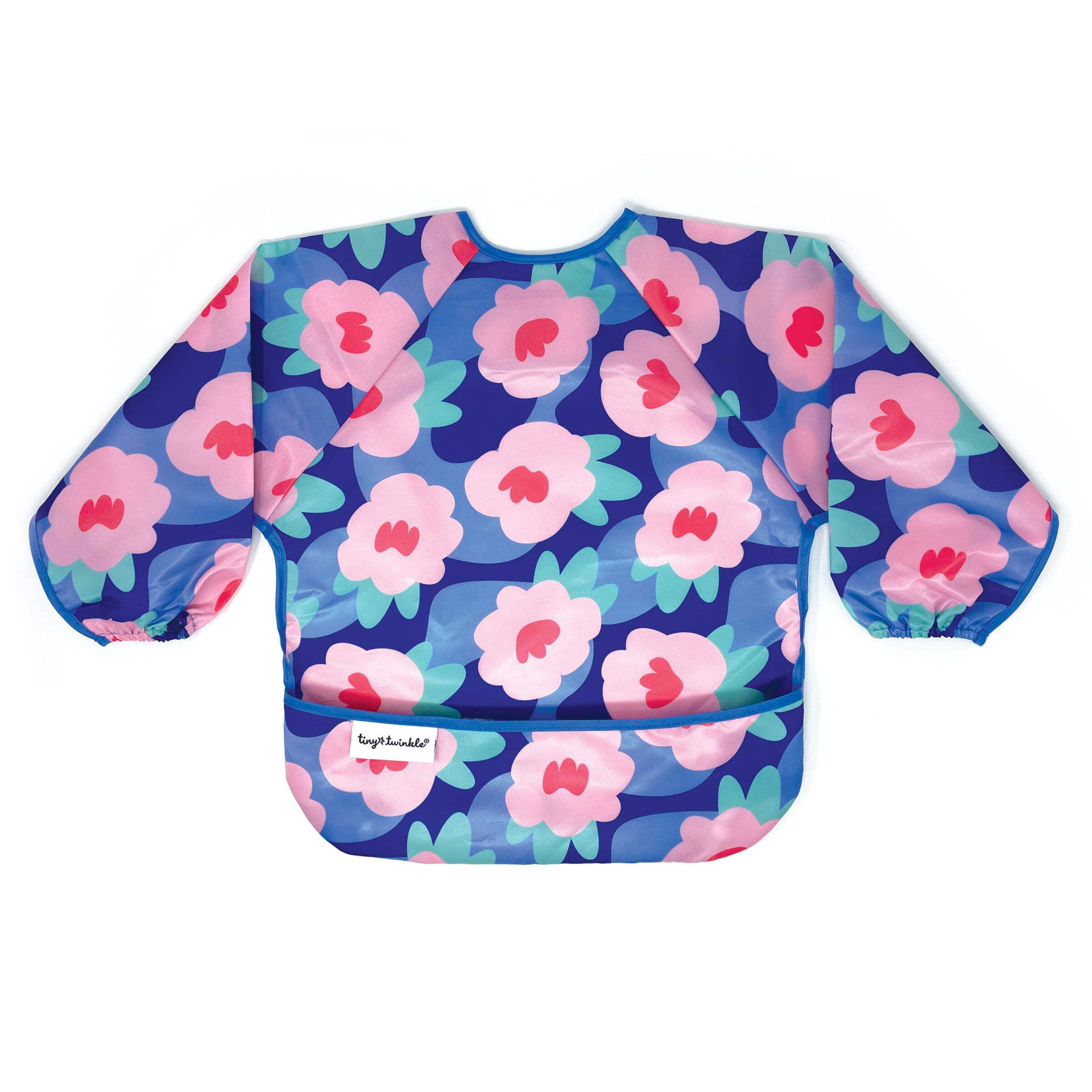Tiny Twinkle Mess-Proof Baby Bib – Waterproof Long Sleeve Smock With Pocket, Lilac Large (2-4 Years)