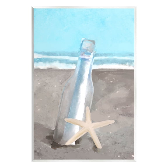 Message Bottle Beach Shore Coastal Graphic Art Unframed Art Print Wall Art