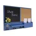 thumbnail image 1 of Message Center Chalkboard & Cork Board Letter Holder with Coat Hooks & Mason Jar, 1 of 11
