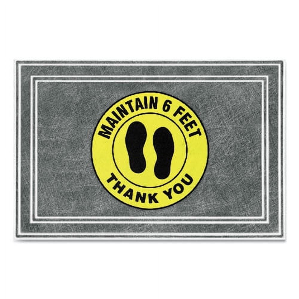 Message Floor Mats, 24 x 36, Charcoal/Yellow, 