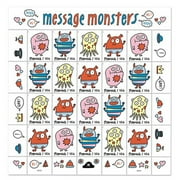 Message Monsters USPS Forever Postage Stamp 1 Sheet of 20 US First Class Playful Theme Birthday Party Invitation Celebration Announcement (20 Stamps)