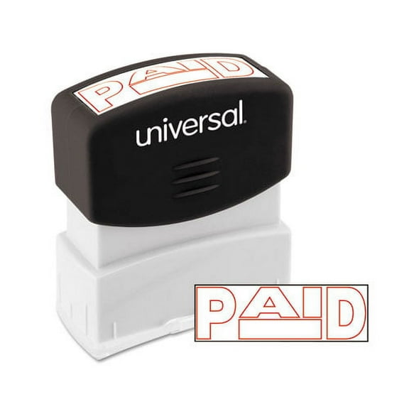 Message Stamp, Paid, Pre-Inked One-Color, Red | Bundle of 2 Each