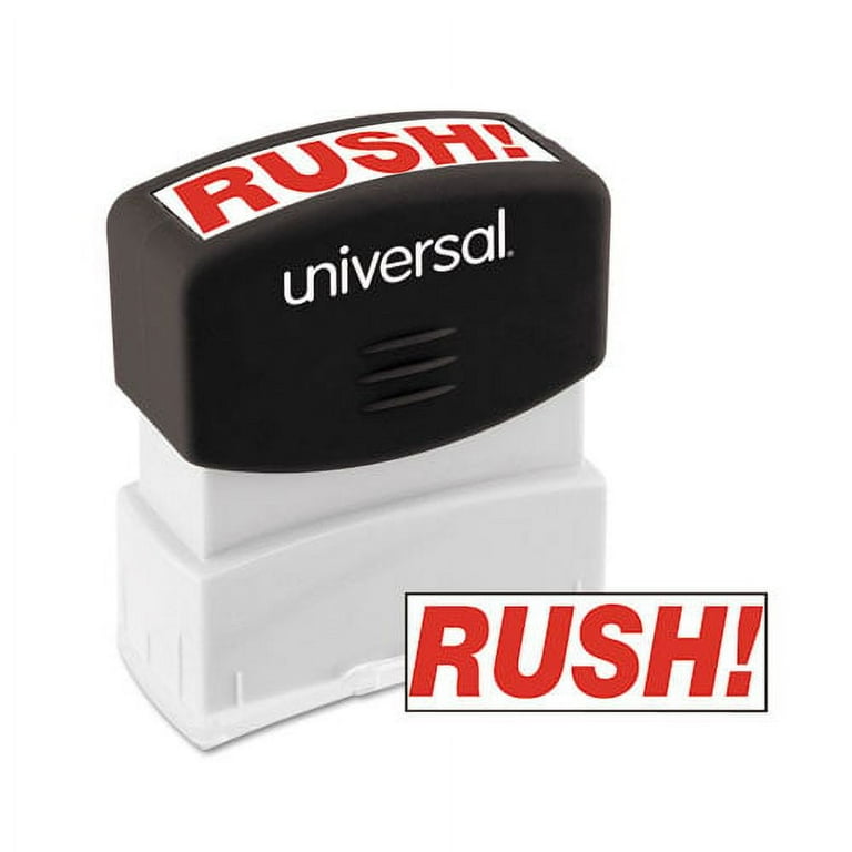 Message Stamp, RUSH, Pre-Inked One-Color, Red Message Stamp, RUSH, Pre-Inked One-Color, Red
