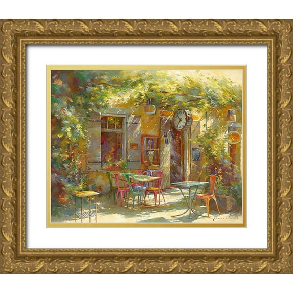Messely, Johan 18x15 Gold Ornate Wood Framed with Double Matting Museum Art Print Titled - Au Bistrot de Marie