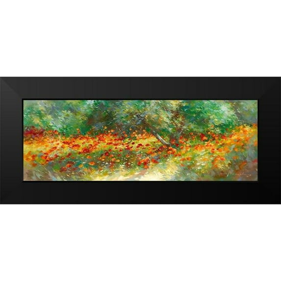 Messely, Johann 14x7 Black Modern Framed Museum Art Print Titled - Champ des Cocquelicots