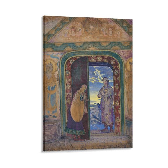 The Messenger 1922 Nicholas Roerich Prints Poster Artworks Picture Print Poster Wall Art Painting Canvas Gift Decor Home Posters Decorative 24x36inch(60x90cm)