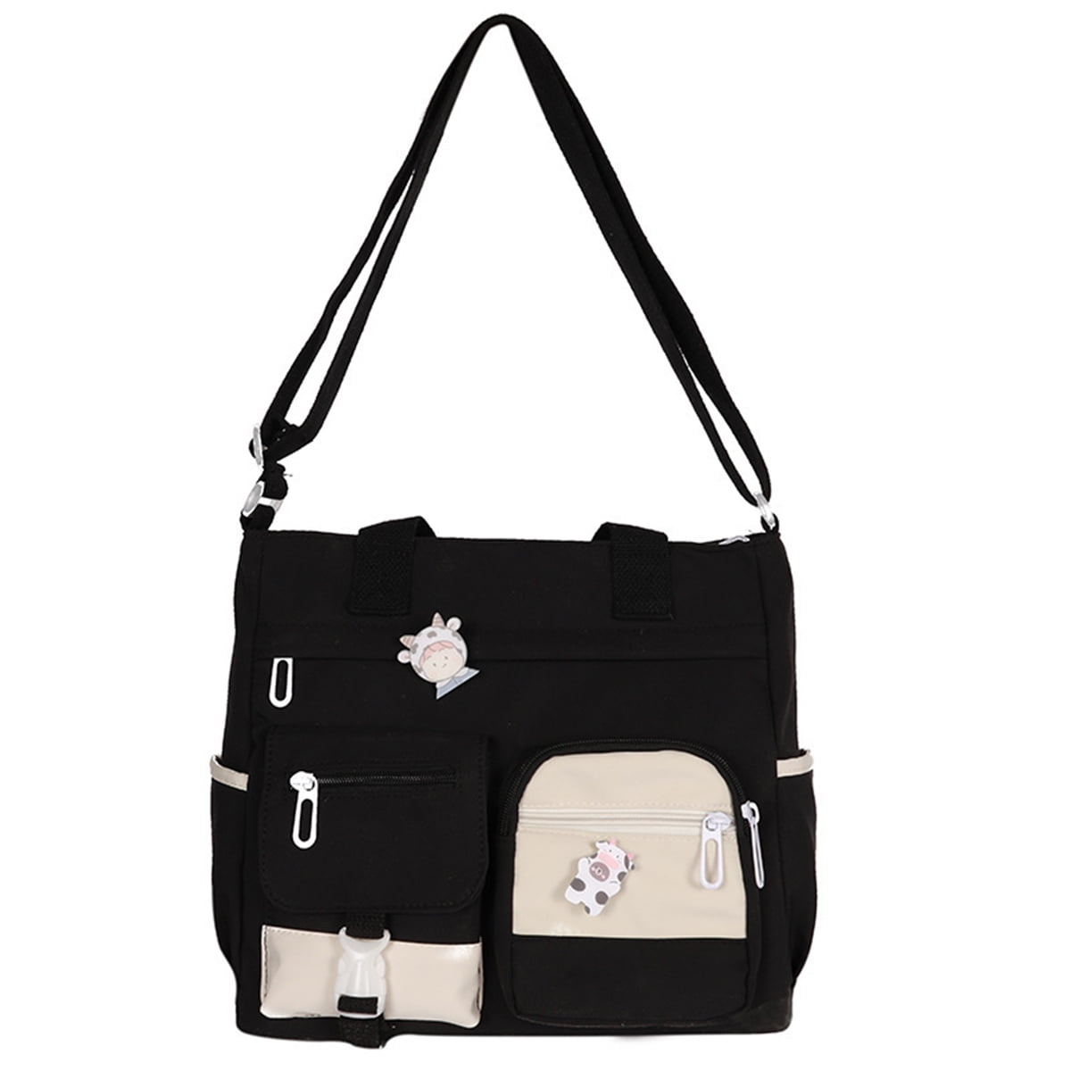 JQAliMOVV Messenger Bag Aesthetic, Kawaii Messenger Bag for Girls Women,  Large Nylon Crossbody Bag Purse, Cute Messenger Bag