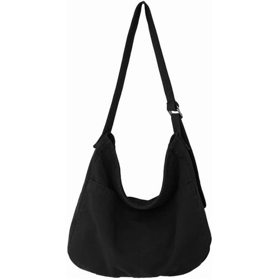 Messenger Bag Crossbody Bag for Women Men Canvas Hobo Bag with Pockets Vintage Shoulder Bag Grunge Aesthetic