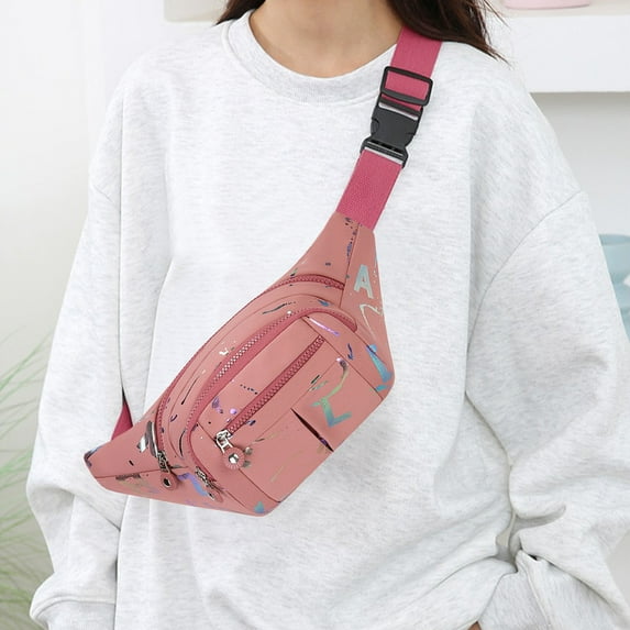 Messenger Bag Crossbody Running Pack with Adjust Running Belts and 2 Zippers Pockets for Women and Men Workout Travelling Jogging Cycling Hiking Waist Pack Sling Bag