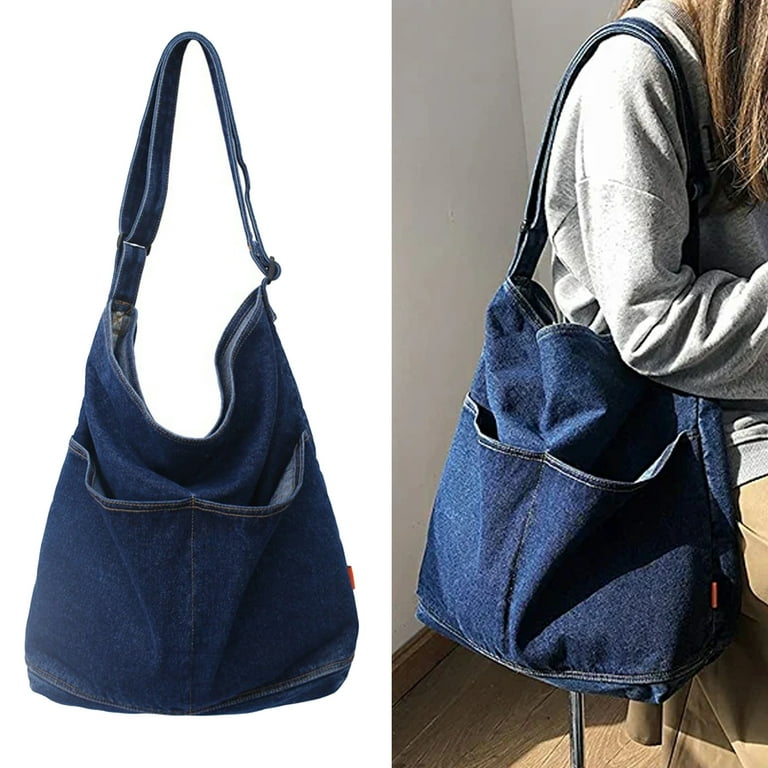 Laidan Messenger Bag Denim Bag Korean Style Shoulder Bag Adult Unisex Size 1 Pack Blue