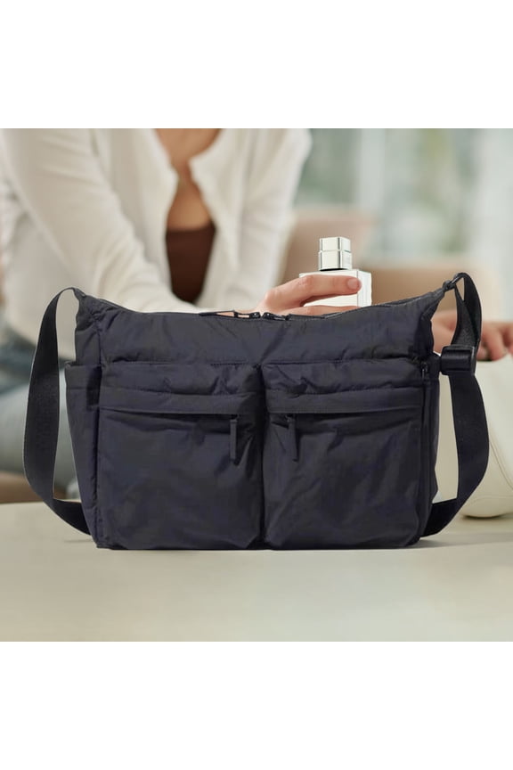 Messenger Bag | Large Capacity Computer Shoulder Tote | Multi-Pocket Waterproof Sports Satchel | Durable Nylon | Adjustable Strap | Fits Laptop, Tablets, Books | Travel, Everyday, Work | Fashion