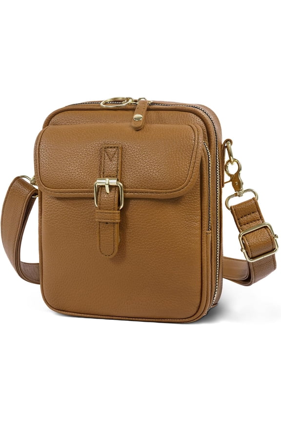 Messenger Bag,Womens Large Capacity Crossbody Leather Bags,Mini  Sling Pouch with Card Slots(6.1x3x8 inch)