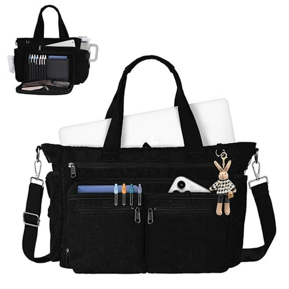 Messenger Bag for College with Laptop Compartments & Zipper Pockets Crossbody Teacher Large Tote Bag for Men and Women