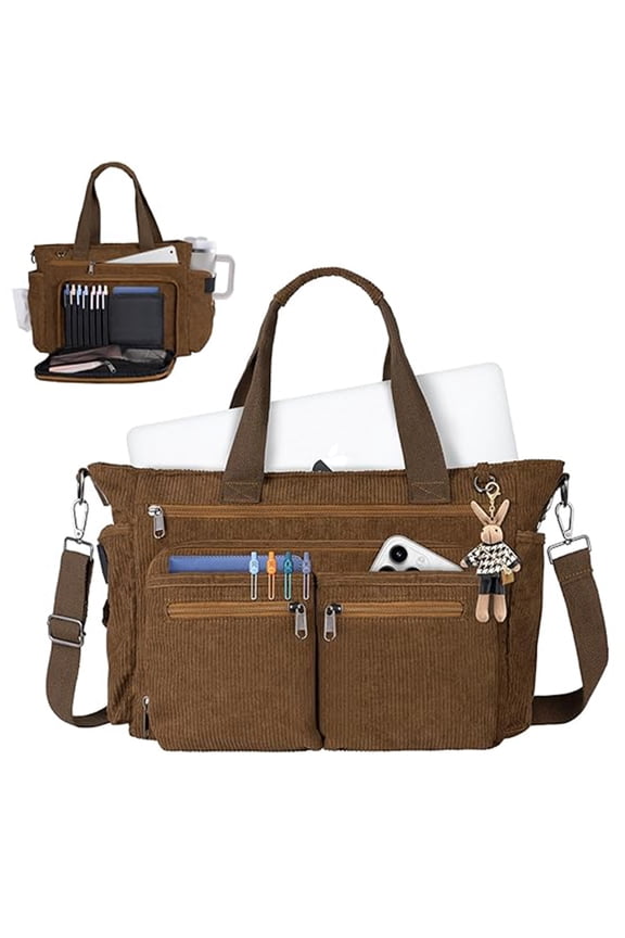 Messenger Bag for College with Laptop Compartments & Zipper Pockets Crossbody Teacher Large Tote Bag for Men and Women