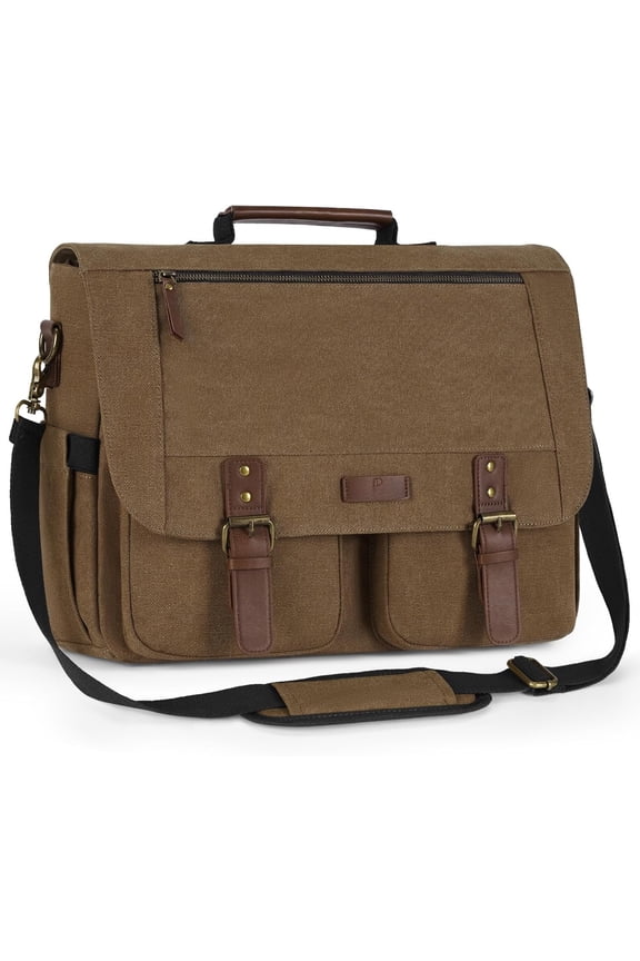 Messenger Bag for Men 15.6-17.3 Inch Laptop Bag Water-resistant Canvas Briefcase Satchel for Work College