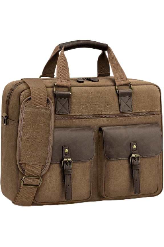 Messenger Bag for Men 15.6 Inch Laptop Bag Canvas Briefcase for Work College