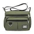 thumbnail image 1 of Messenger Bag for Men Business, Leisure and Daily Travel, Waterproof Durable Multiple Compartments Retro PU Leather Messenger Bag (Army Green), 1 of 6