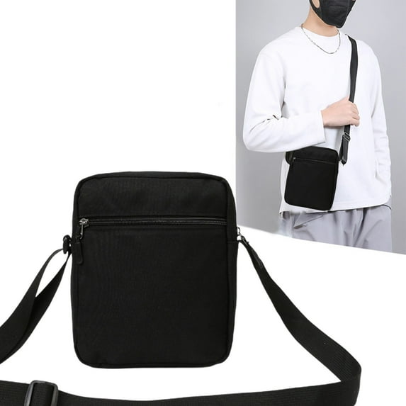 Messenger Bag for Men, Canvas Crossbody Shoulder Bags Vintage Satchel for Travel Work Business （Black S）