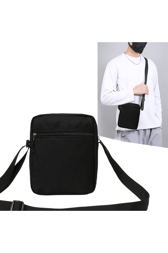 Messenger Bag for Men, Canvas Crossbody Shoulder Bags Vintage Satchel for Travel Work Business （Black S）