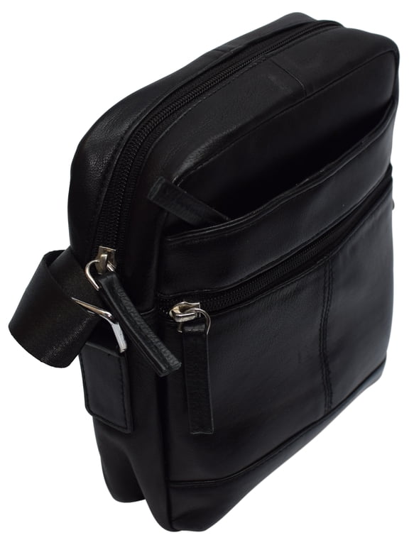 Messenger Bag for Men Genuine Leather Crossbody Shoulder Bag Fit Cell Phone Purses Wallet