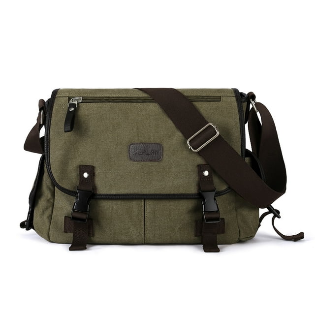 Messenger Bag for Men,Water Resistant Unisex Canvas Shoulder Bag ...