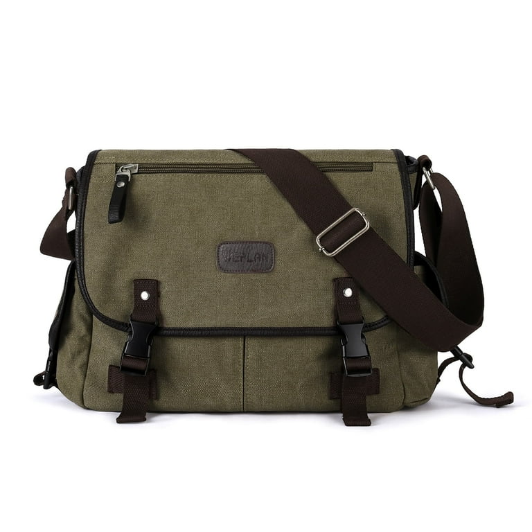 Walmart Men s Messenger Bag Water Resistant Canvas Sling Satchel Vintage Military Crossbody 14 inch Laptop Bag Walmart