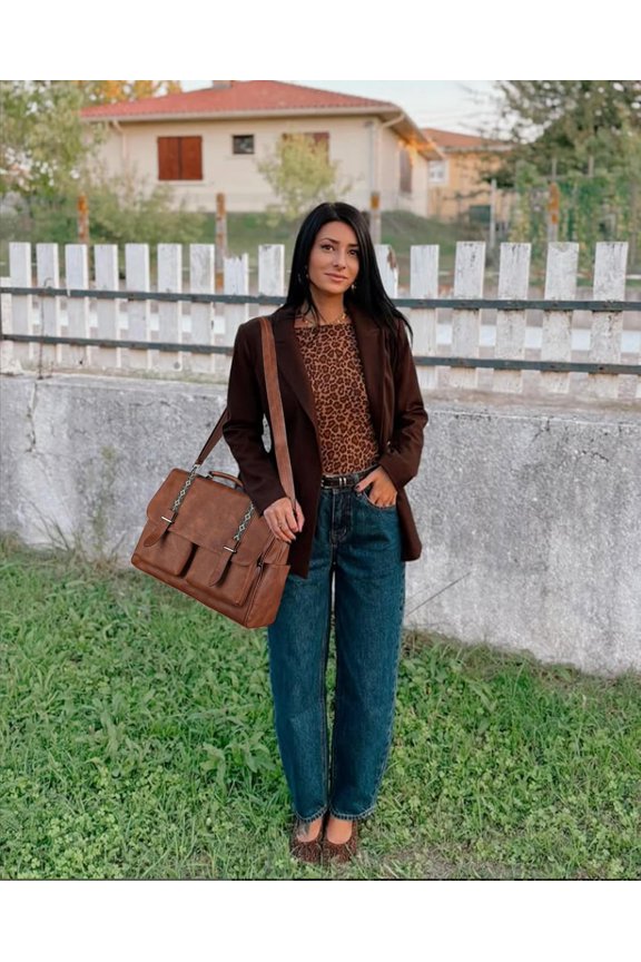 Messenger Bag for Women, Designer Leather Satchel Backpack Purses Large Laptop Briefcase Multi Pocket Shoulder Bags