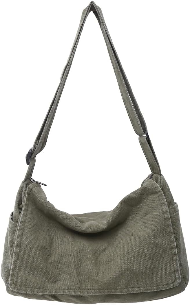 Messenger Bag for Women Men Satchel Bag Canvas Crossbody Shoulder Bag Casual Sling Bag
