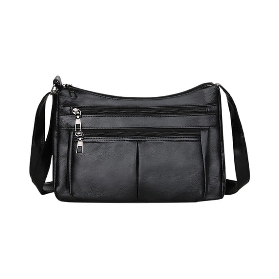 Messenger Bags Zipper Crossbody Bag with Wide Shoulder Strap Phone Wallet Shoulder Purse Multiple Zipper Pockets