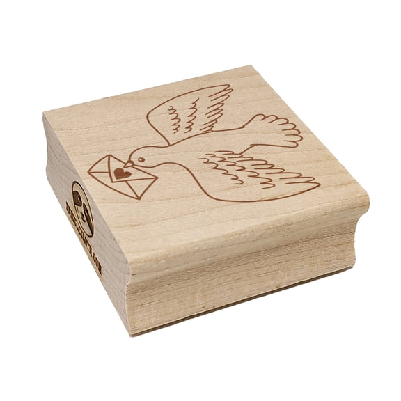 Messenger Bird Dove Pigeon Anniversary Valentine's Day Square Rubber Stamp Stamping Scrapbooking Crafting - Small 1.25in