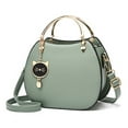 thumbnail image 1 of Messenger bag Large capacity tote bag for work, artificial leather casual dating shoulder bag - green, 1 of 5