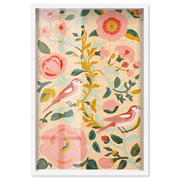 Messengers of Peace II Shadowbox Print Floral Wall Art by Art Remedy, White Frame, 36 x 54