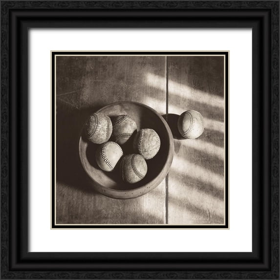 Messer, Judy B. 15x15 Black Ornate Wood Framed with Double Matting Museum Art Print Titled - Baseball Nostalgia II