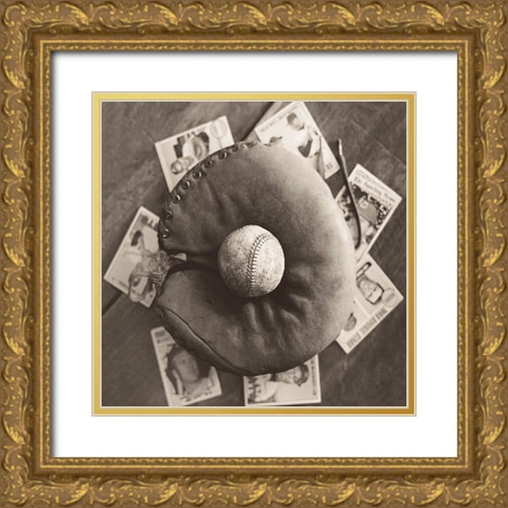 Messer, Judy B. 26x26 Gold Ornate Wood Framed with Double Matting Museum Art Print Titled - Baseball Nostalgia III