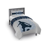 Messi Kids 2 Piece Grey Reversible Comforter and Pillowcase Set, Twin/Full