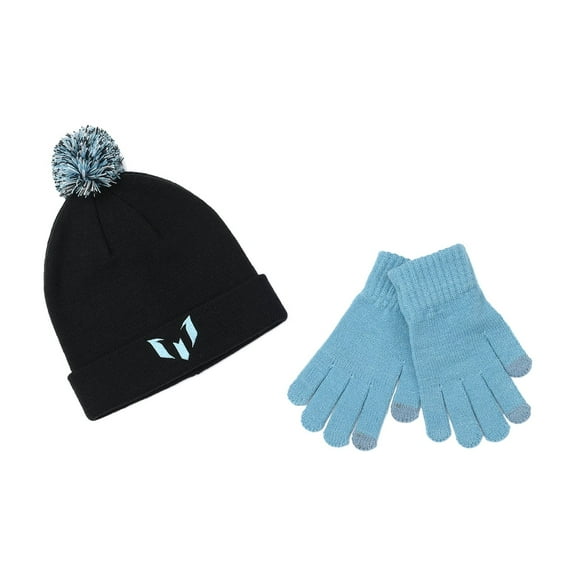 Messi Boy's Cuff Beanie Hat and Gloves Set, 2-Piece, One Size Fits Most in the Age Group 4-10