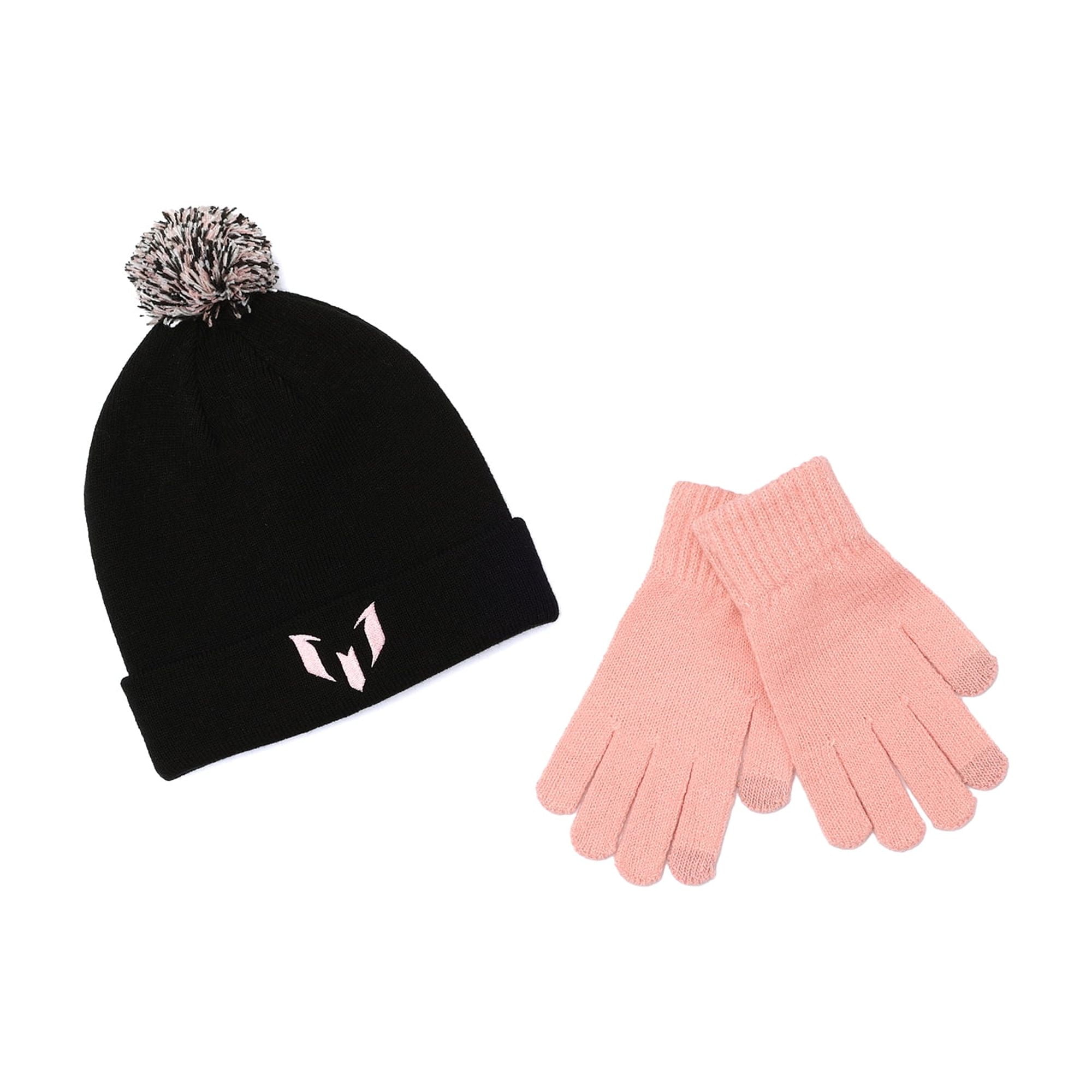Messi Boy's Cuff Beanie Hat and Gloves Set, 2-Piece, One Size Fits Most in the Age Group 4-10